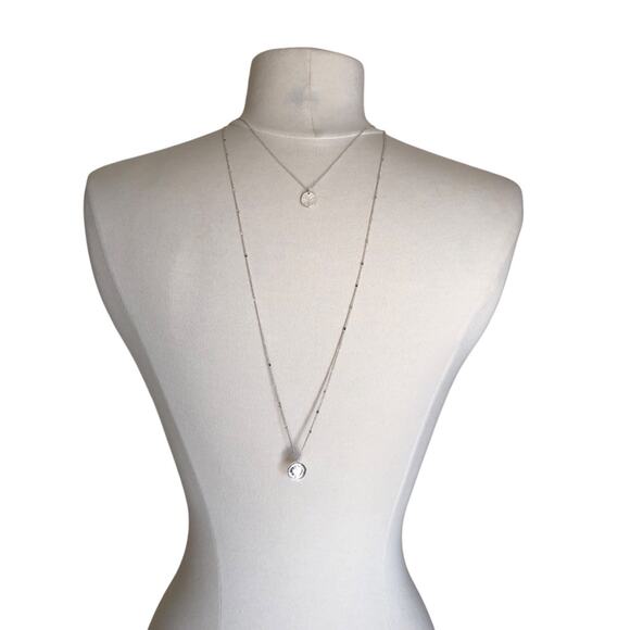 LC Lauren Conrad NIP Silver Tone Double Strand Sand Dollar Pendants Necklace - Picture 2 of 11